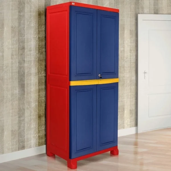 Nilkamal Freedom Big 1 (FB1) Plastic Storage Cabinet – Pepsi Blue, Bright Red and Yellow