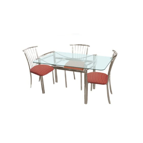 Dining table set steel 4 seater