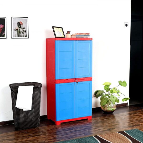 Cello Novelty Big Plastic Storage Cabinet (Red/Blue)