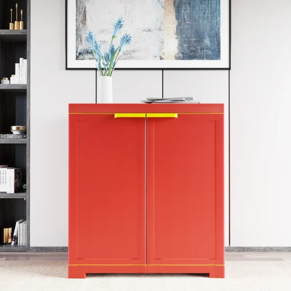 Nilkamal Freedom Mini Small (FMS) Plastic Storage Cabinet – Bright Red/Yellow