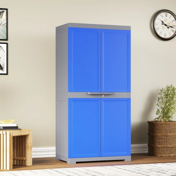 Nilkamal Freedom Mini Medium (FMM) Plastic Storage Cabinet – Deep Blue/Grey