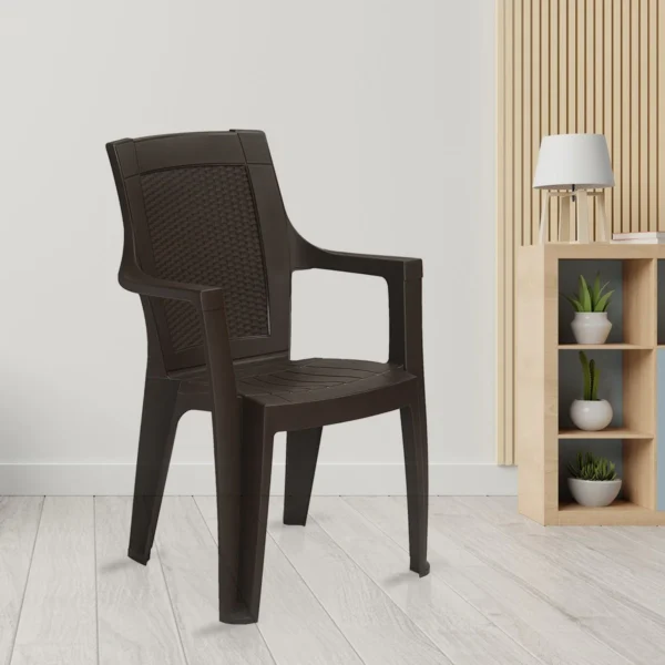 Nilkamal Mystique Chair With Arm ( Season Rust Brown)