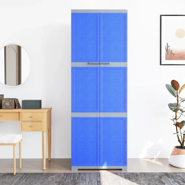 Nilkamal Freedom Mini Large (FML) Plastic Storage Cabinet – Deep Blue/Grey