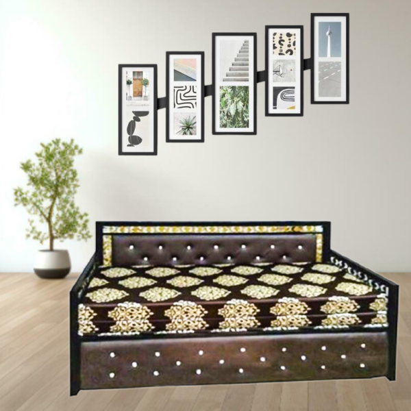 Sofa cum bed black coating (6*6)