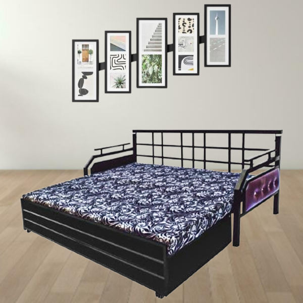 Sofa cum bed black coating (6*5)