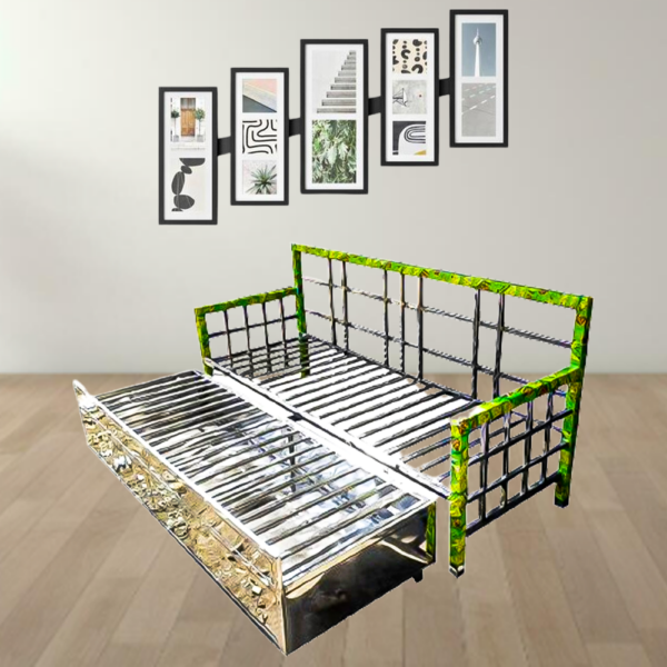 Sofa cum bed steel without mattress (6*4)