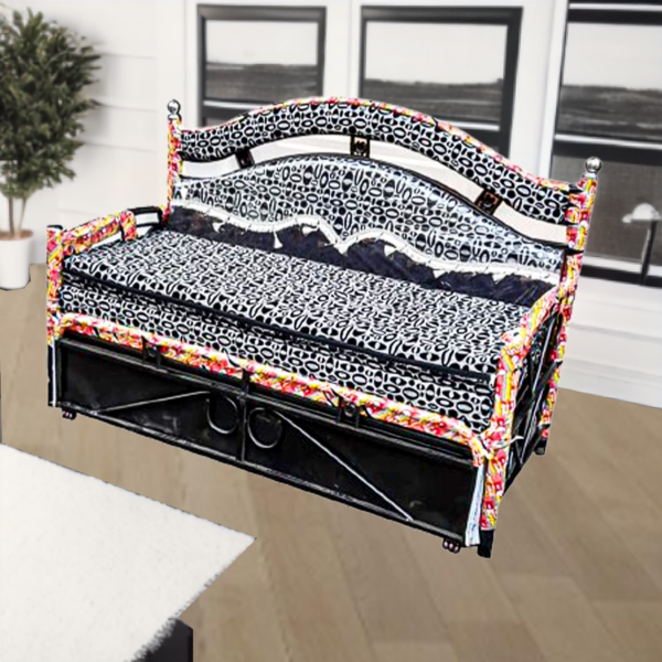 Sofa cum bed black coating (6*6)