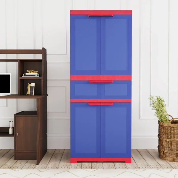 Nilkamal Freedom FMDR 1C Plastic Storage Cabinet with 1 Drawer (Pepsi Blue/Bright Red/Yellow)